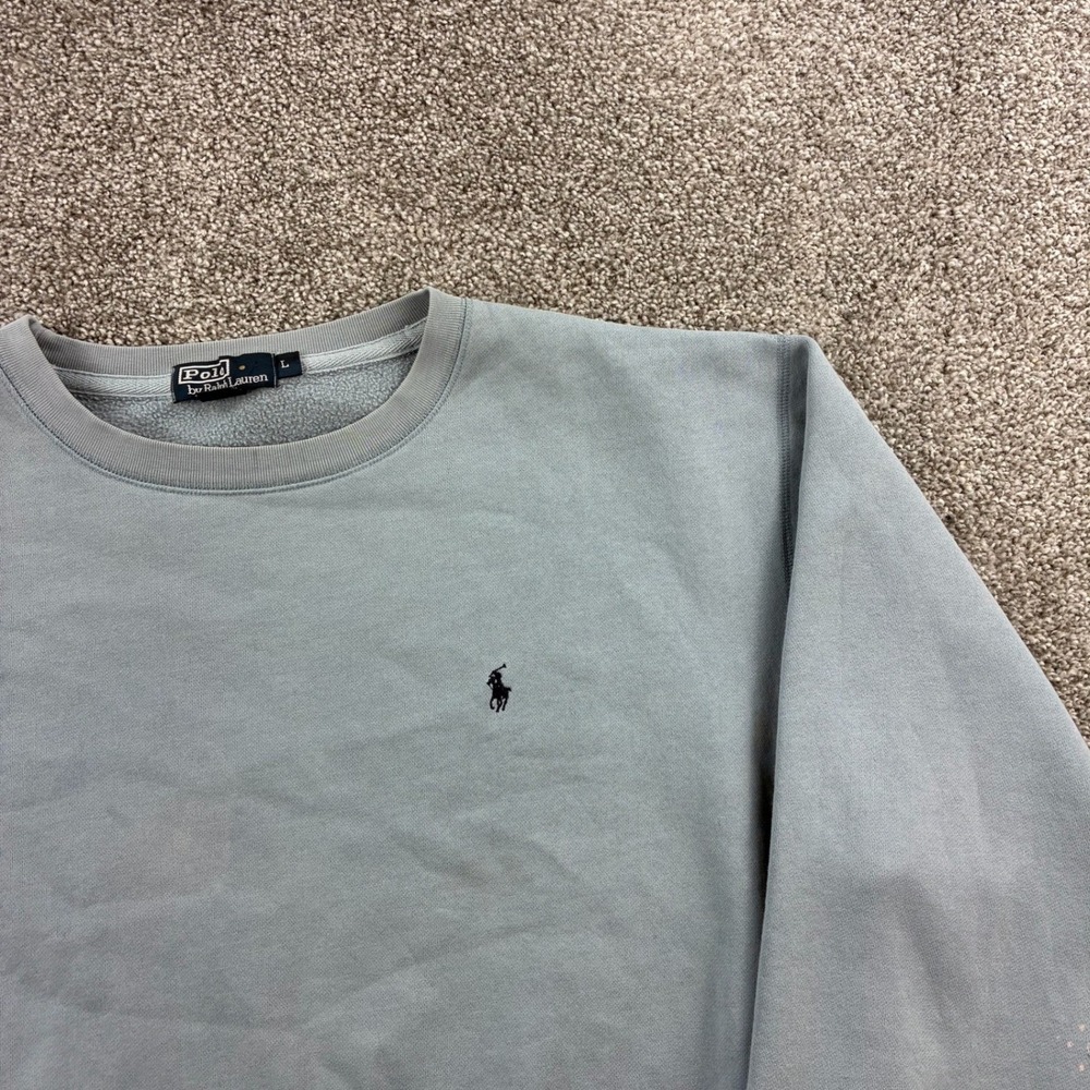 Vintage Polo Ralph Lauren Sweatshirt Mens Large Blue Crewneck Small Pony Logo - Picture 2 of 6